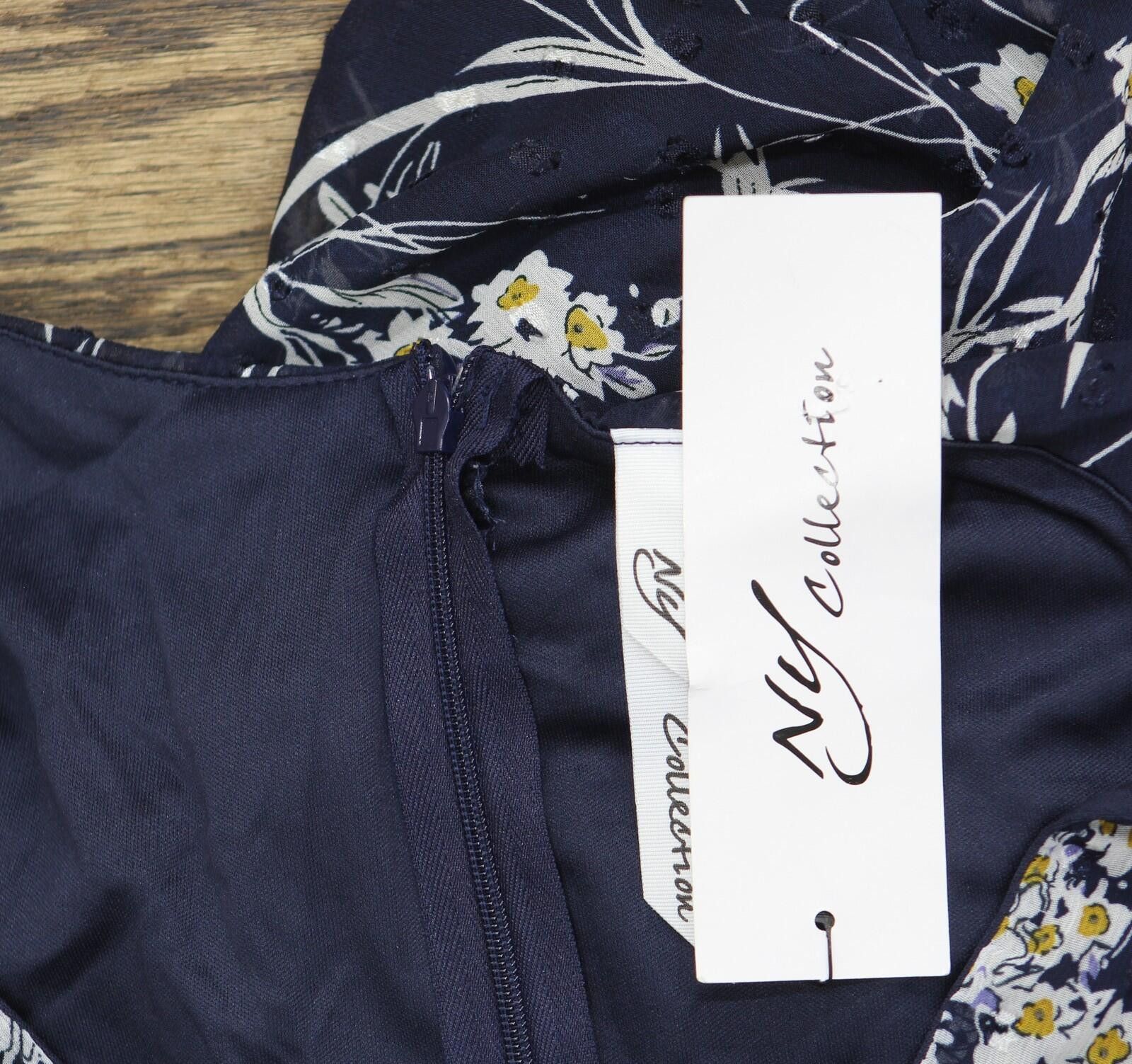 Other Nwt Ny Collection Long Clip Dot Chiffon Dress Blue Floral S Size S / US 4 / IT 40 - 3 Thumbnail