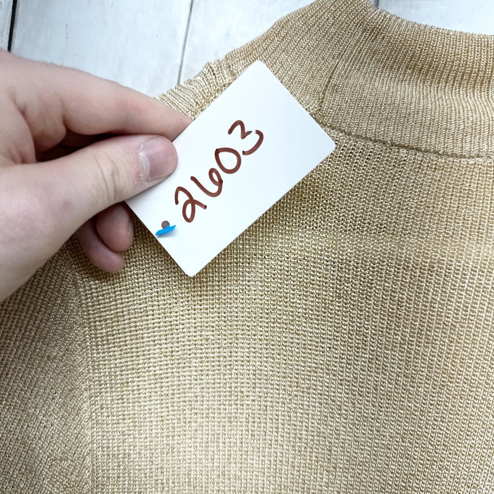 Marks & Spencer St Michael Marks & Spencer 12 Gold Knit Short Sleeve Sweater Size XL / US 12-14 / IT 48-50 - 4 Thumbnail