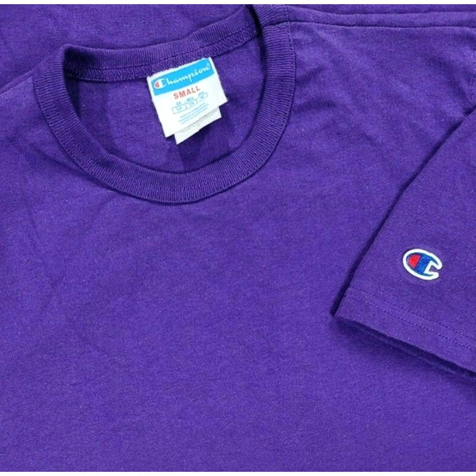Champion Champion T-Shirt Classic Cotton Purple Short Sleeve Size S Mens OEM Logo Retro (Embroidered) Size US S / EU 44-46 / 1 - 2 Thumbnail