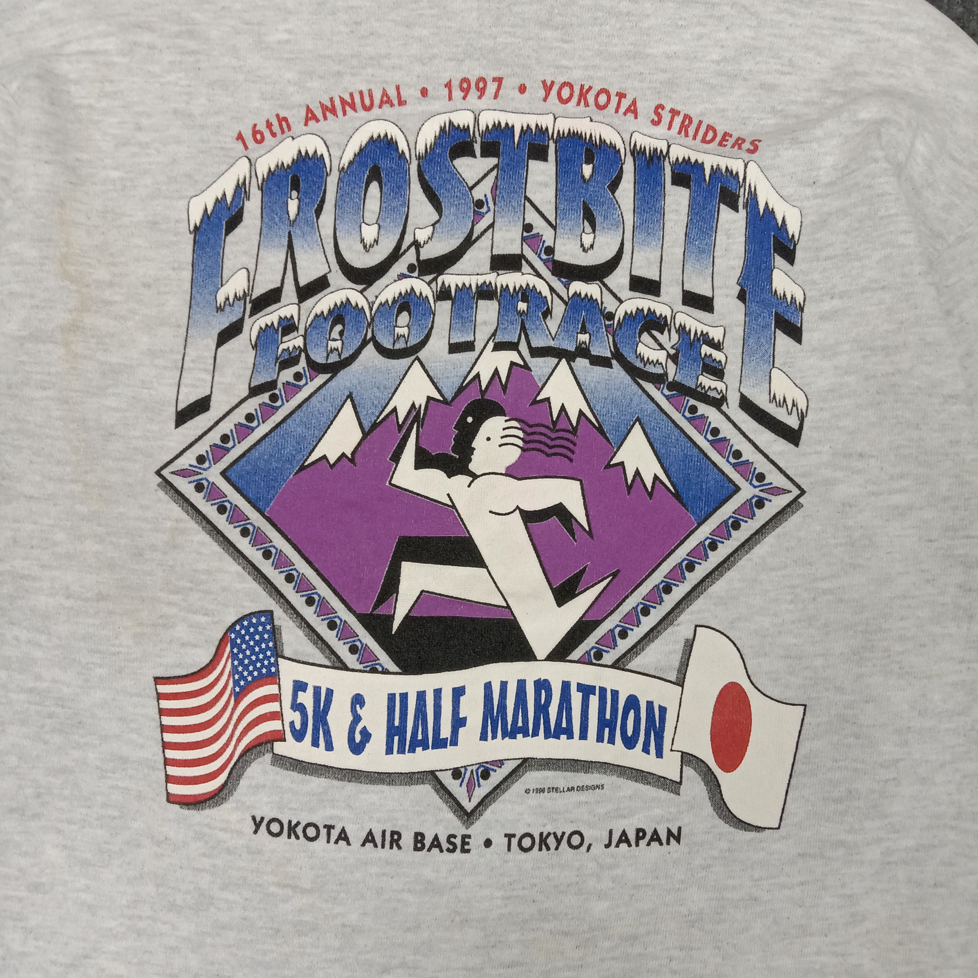 Vintage 90's Yokota Strides Frostbite Footrace Style Sweatshirts Size US S / EU 44-46 / 1 - 2 Thumbnail