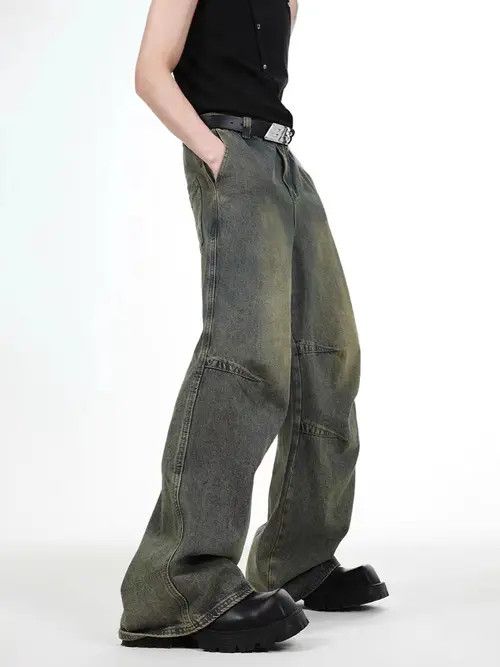 VIBE Vintage washed distressed wide-leg jeans Size US 32 / EU 48 - 6 Thumbnail