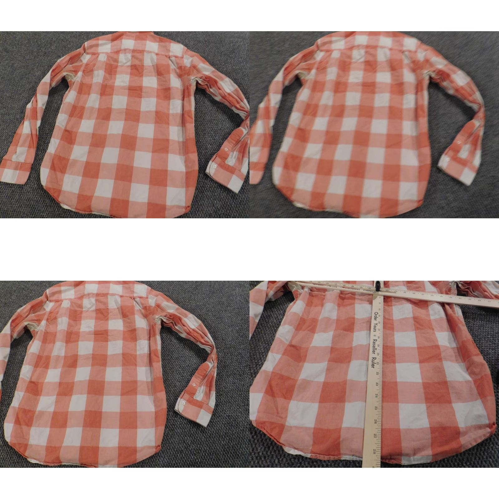Old Navy Old Navy Shirt Small Plaid Button-Down Slim Orange Short Sleeve Mens Size US S / EU 44-46 / 1 - 8 Thumbnail