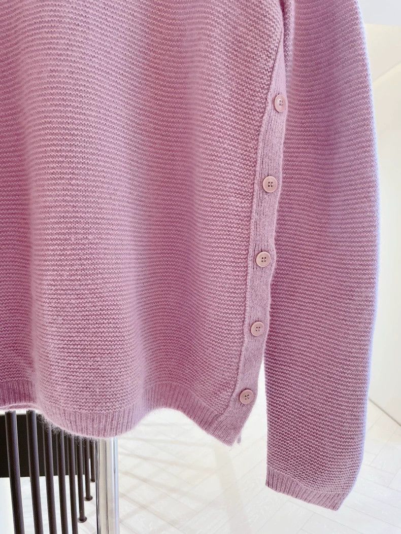 Loro Piana LORO PIANA Pink side buttoned cashmere sweater Size M / US 6-8 / IT 42-44 - 4 Thumbnail