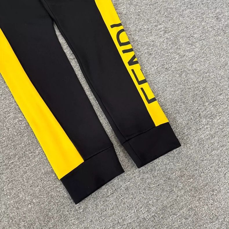 Fendi Fendi Black Yellow Logo Sports Pants Size US 32 / EU 48 - 5 Thumbnail