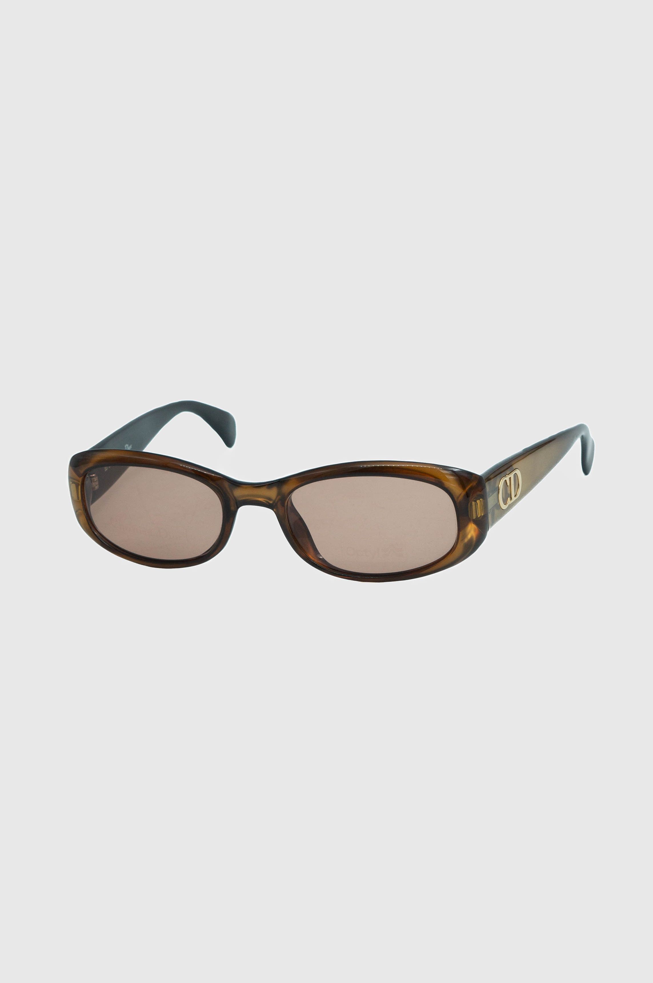 Christian DIOR MACHA Brown Oval Sunglasses Vintage 90s 00s