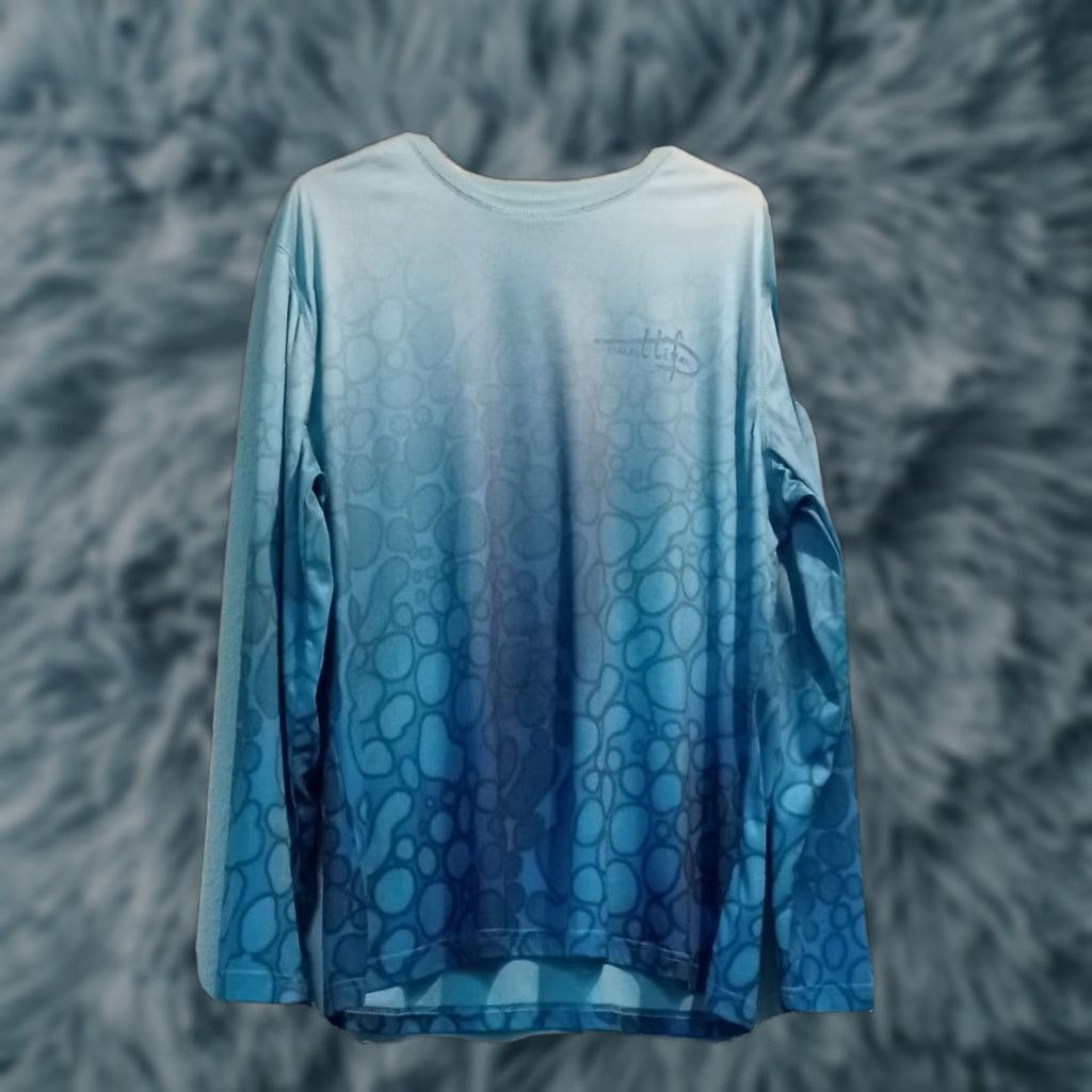 Alife REEL LIFE Large UV Protection LS Fishing Shirt 44" Chest Pullover Outdoors Men Blue Fish UV Protection Shirt Mens LS Shirt Size US L / EU 52-54 / 3 - 1 Thumbnail