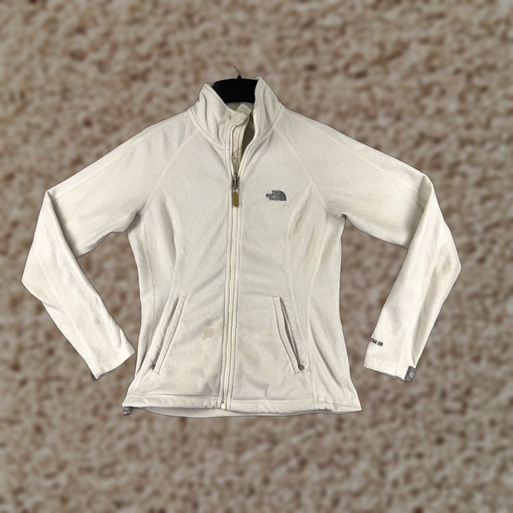 The North Face The North Face Sweater Womens Small White TKA 200 Polyester Fleece Mock Neck Size S / US 4 / IT 40 - 1 Thumbnail
