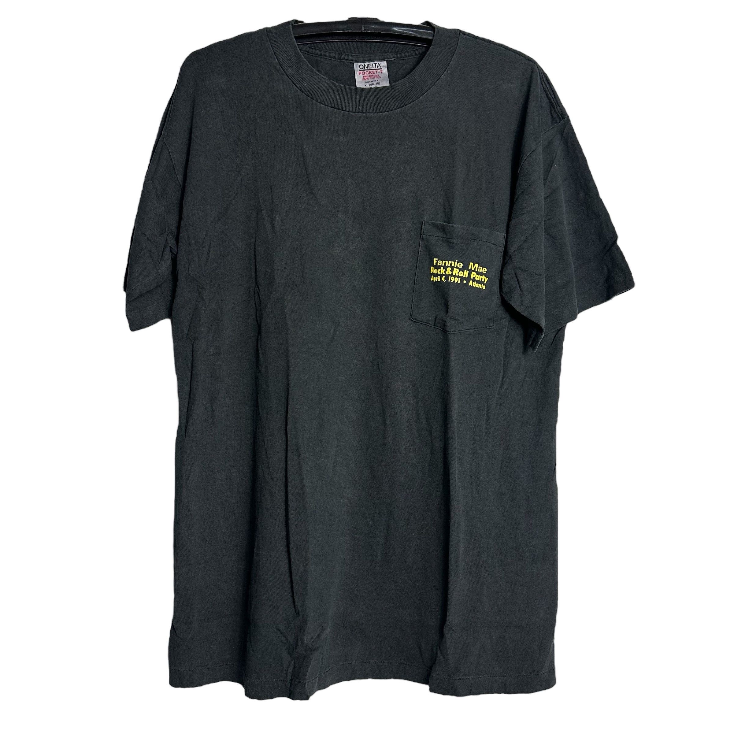 Alstyle 🔥RARE🔥Vintage FANNIE MAE Spell Out Single Pocket T-shirt Size US L / EU 52-54 / 3 - 3 Thumbnail