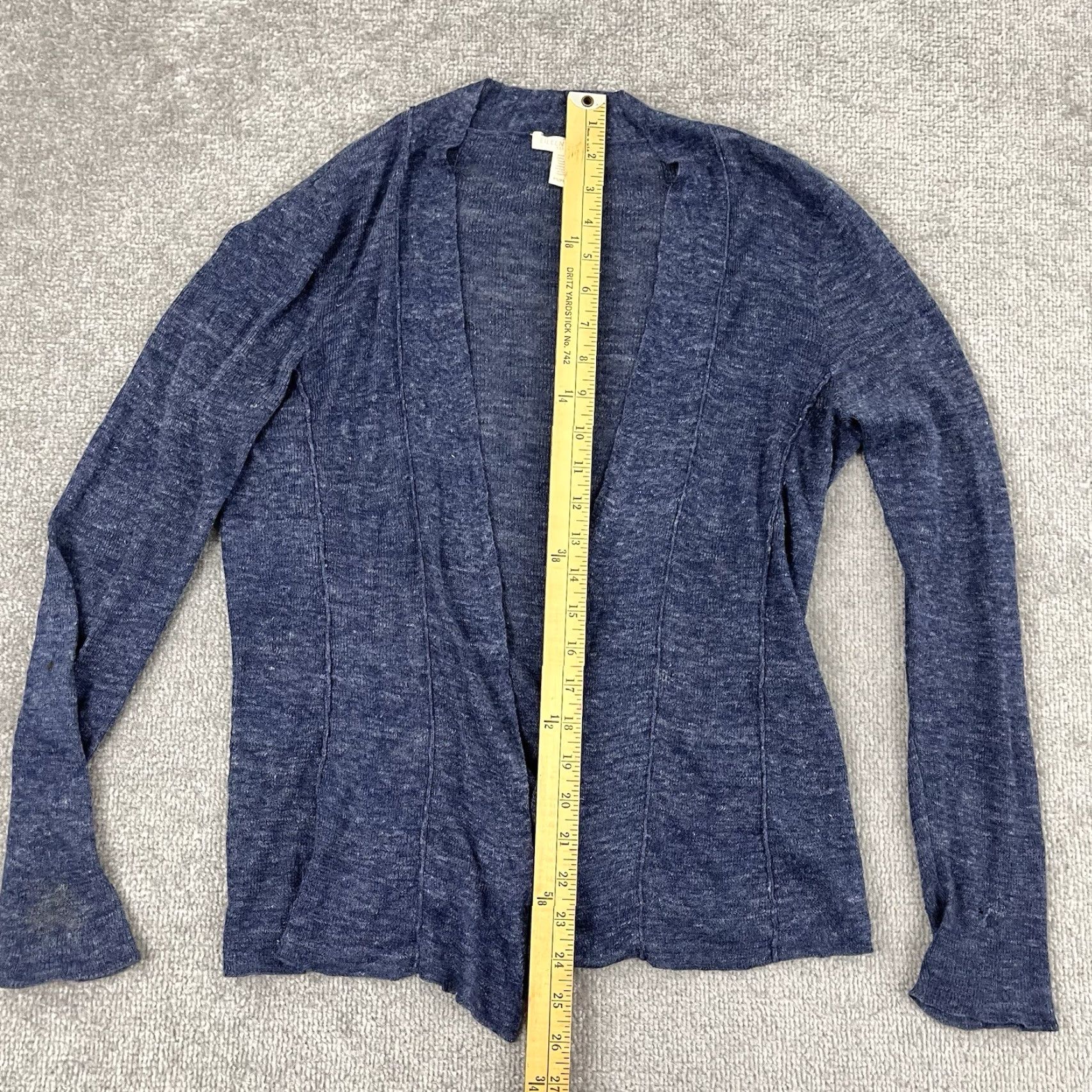 Eileen Fisher VINTAGE EILEEN FISHER Sweater Cardigan Womens Petite Small Blue Linen Knit Open Front Casual Size S / US 4 / IT 40 - 3 Thumbnail