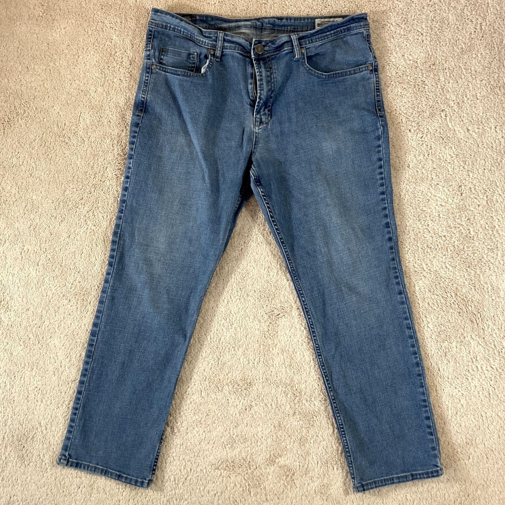 Buffalo David Bitton Buffalo David Bitton Jackson X Jeans Mens Size 36x29 Straight Denim Cotton Blend Mid Rise Regular Fit with Pockets Blue Denim Shirt? Size US 36 / EU 52 - 2 Thumbnail