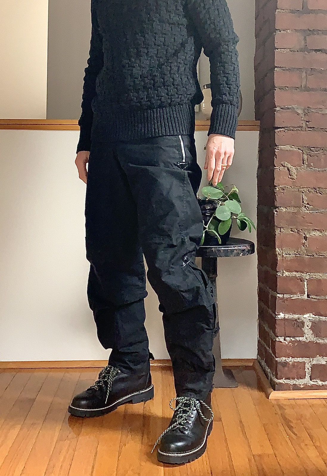 image of Vintage Barbour International Waxed Canvas Trousers in Black, Men's (Size 30)