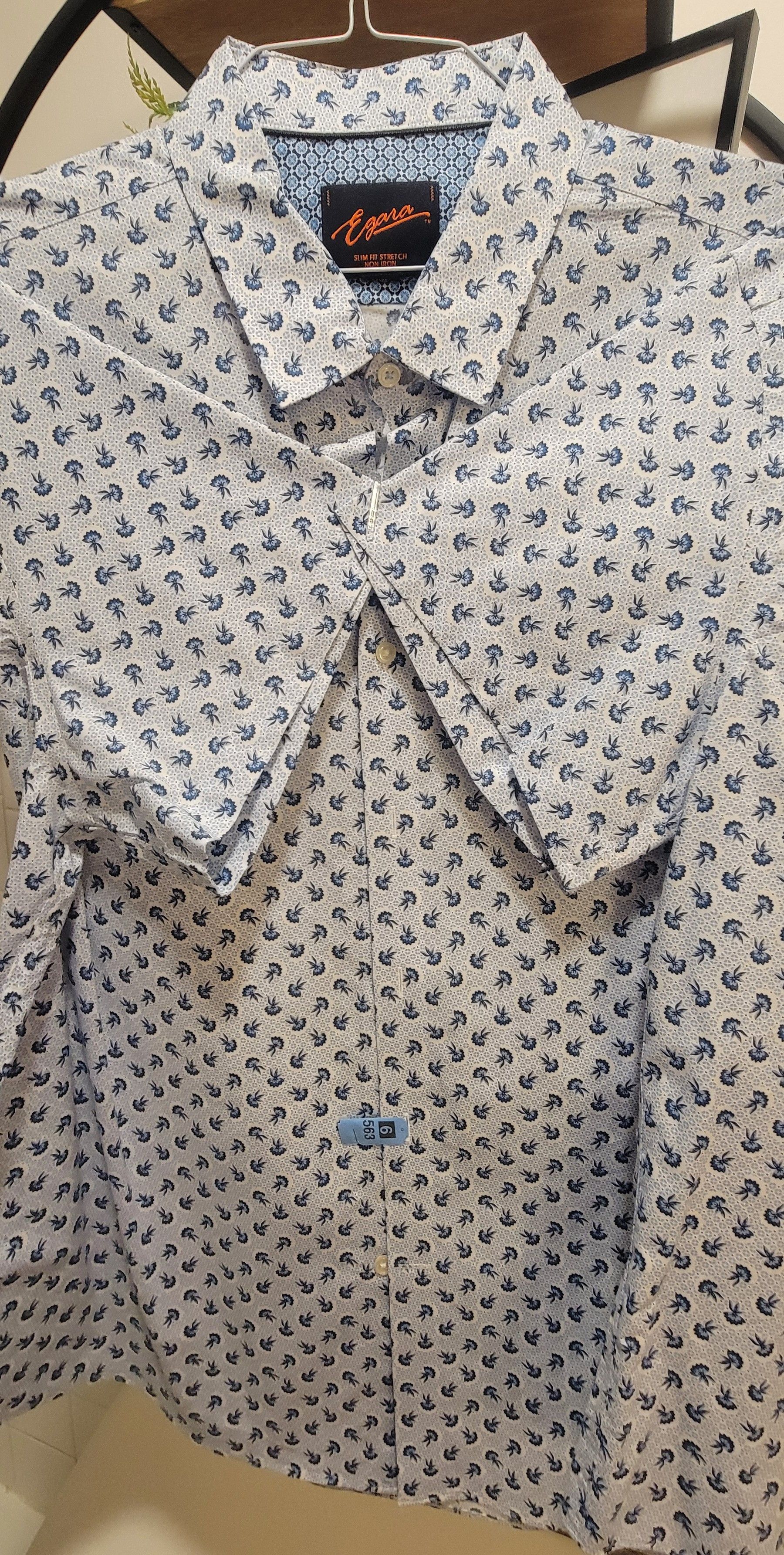 Egara Egara White Jellyfish Print Stretch Shirt Size US XXL / EU 58 / 5 - 1 Preview