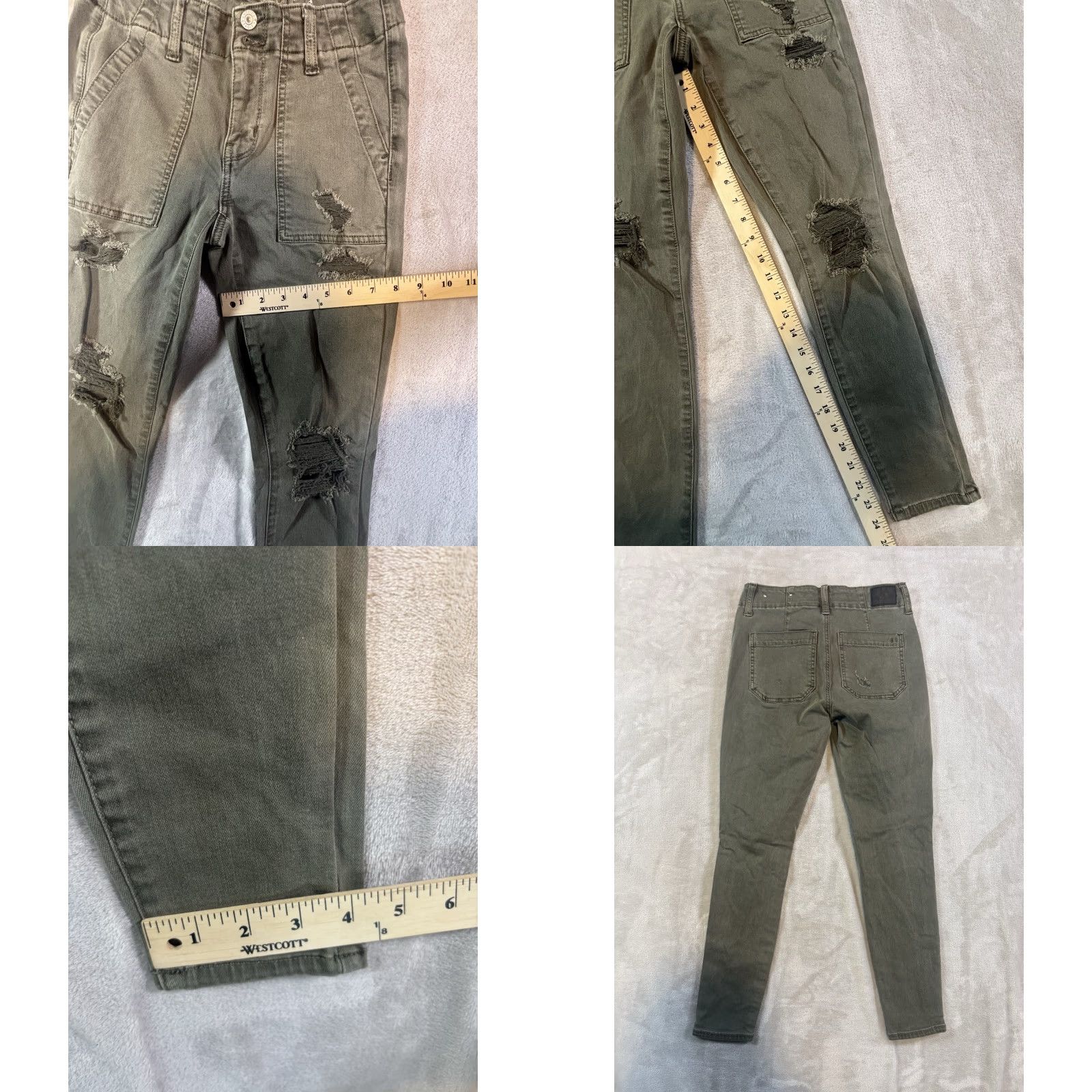 American Eagle Outfitters American Eagle Women's Jegging, High-Rise, Super Stretch, Olive Green, Size 4 Short, 5-Pocket, Denim Size 27" / US 4 / IT 40 - 8 Thumbnail