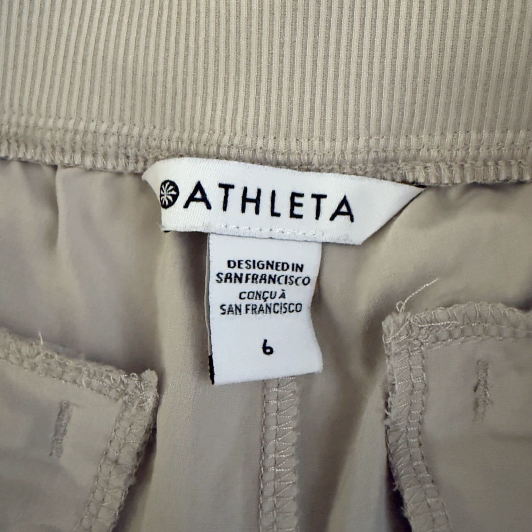 Athleta Athleta Athletic Pants Womens Size 6 Beige Polyester Size 28" / US 6 / IT 42 - 4 Thumbnail