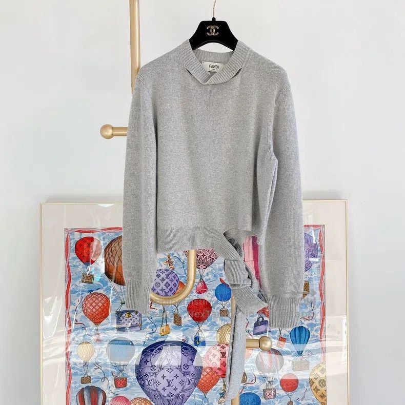 Fendi Fendi Grey Knit Top Size XS / US 0-2 / IT 36-38 - 2 Thumbnail