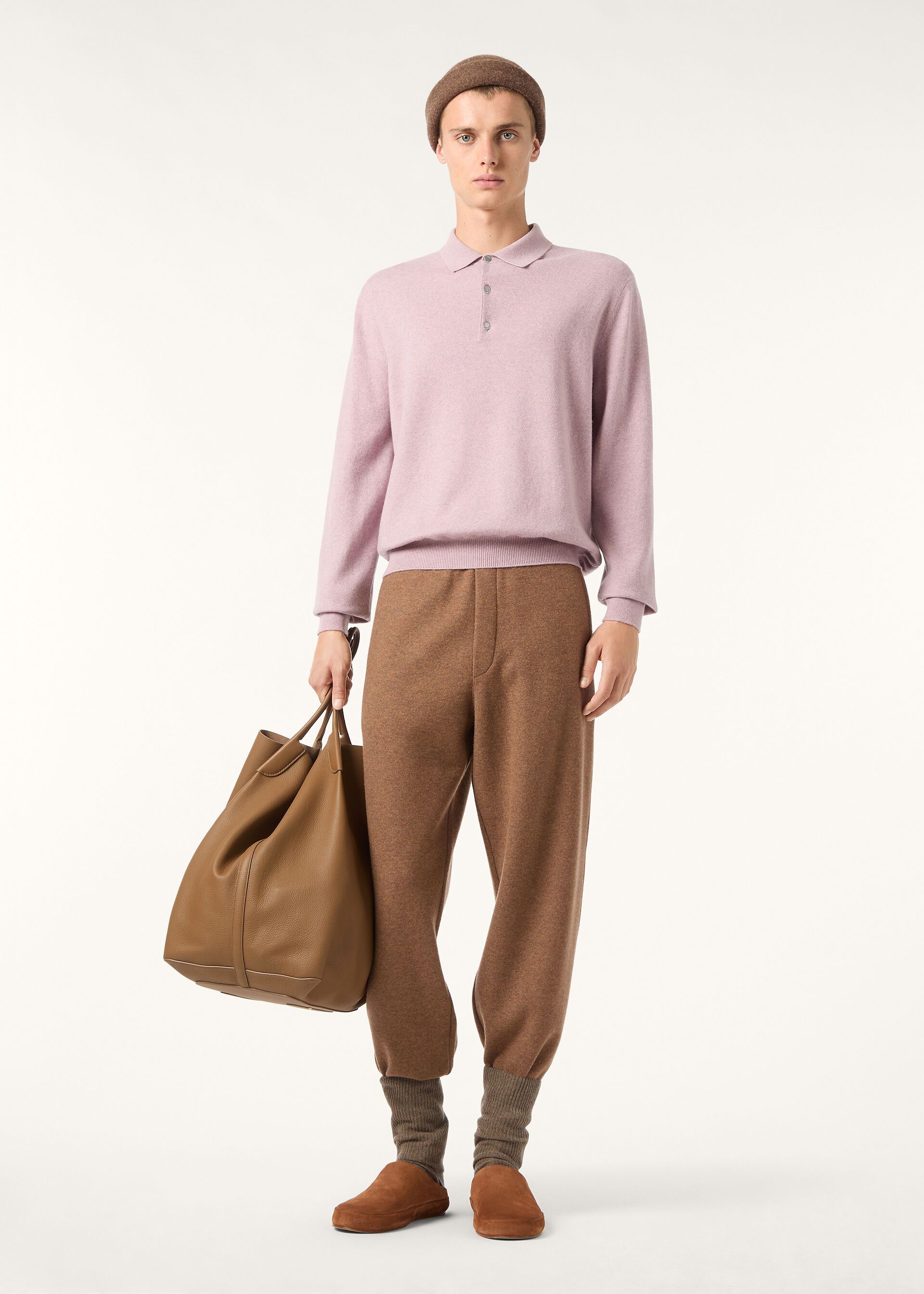 Loro Piana os11x0226 FAO9748 Classic Polo Shirt Lavender Bloom Melange Size US XL / EU 56 / 4 - 2 Thumbnail
