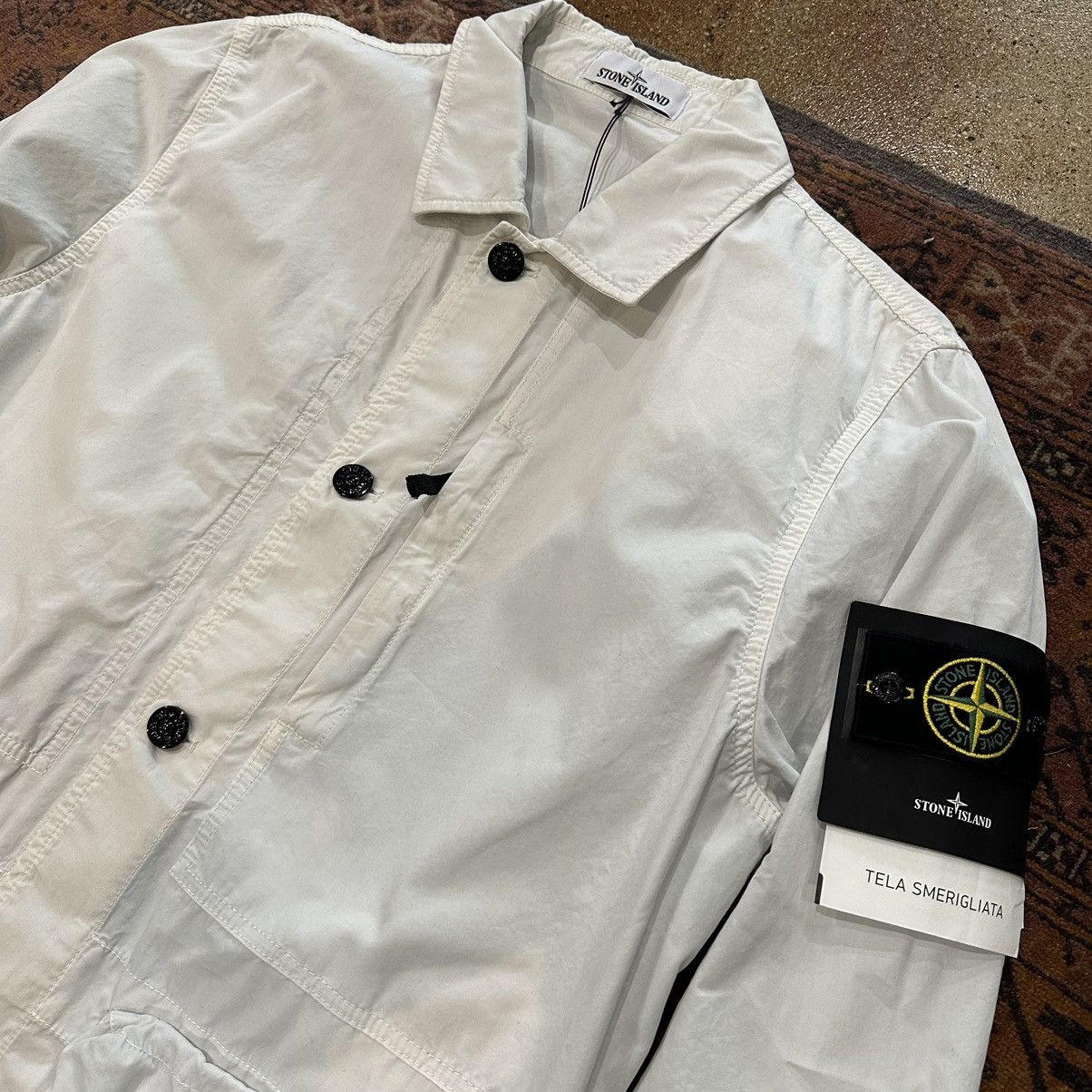 image of Stone Island Tera Smerigliata Ice Jacket in White, Men's (Size XL)