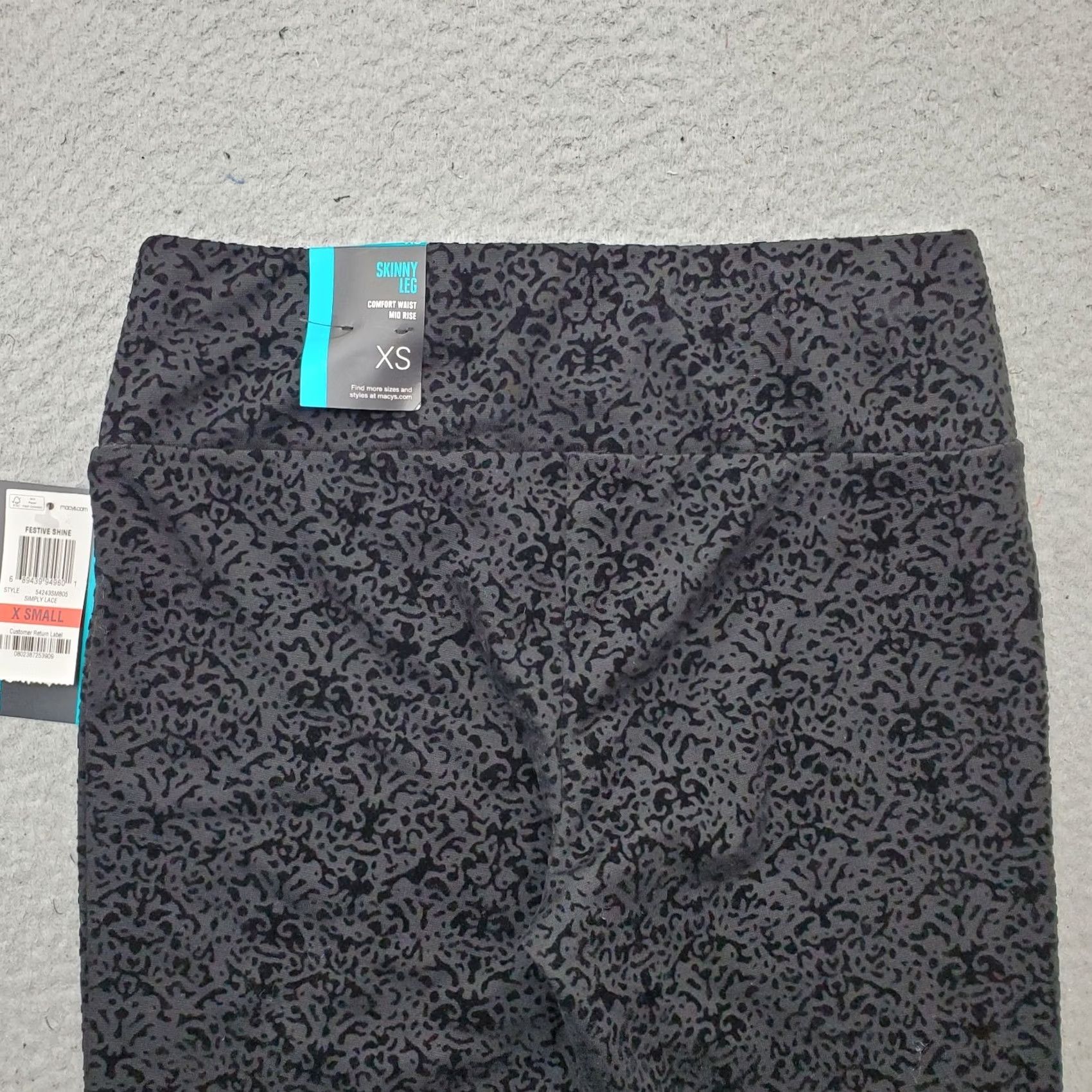 Vintage Style&co. Pants Womens XS Black Burnout Damask Comfort Stretch Mid Rise Skinny Size 26" / US 2 / IT 38 - 8 Thumbnail