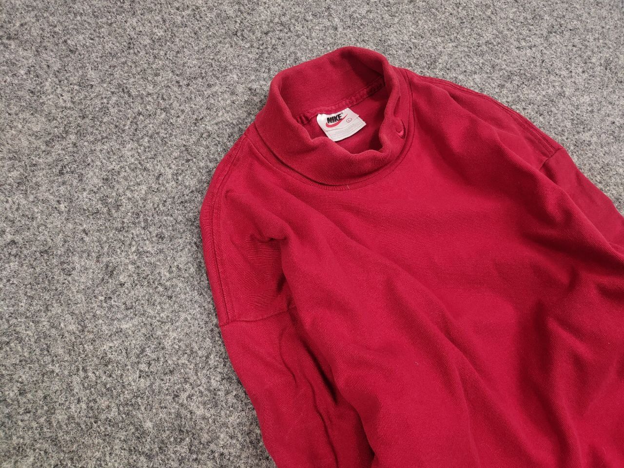 Nike Vintage 90's Nike logo red Long Sleeve Mock Neck Made in USA Size US L / EU 52-54 / 3 - 8 Thumbnail