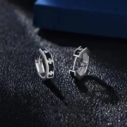 Sterling Silver 925 Silver Plated Cross Hoop Earrings for Men Women Size ONE SIZE - 2 Thumbnail