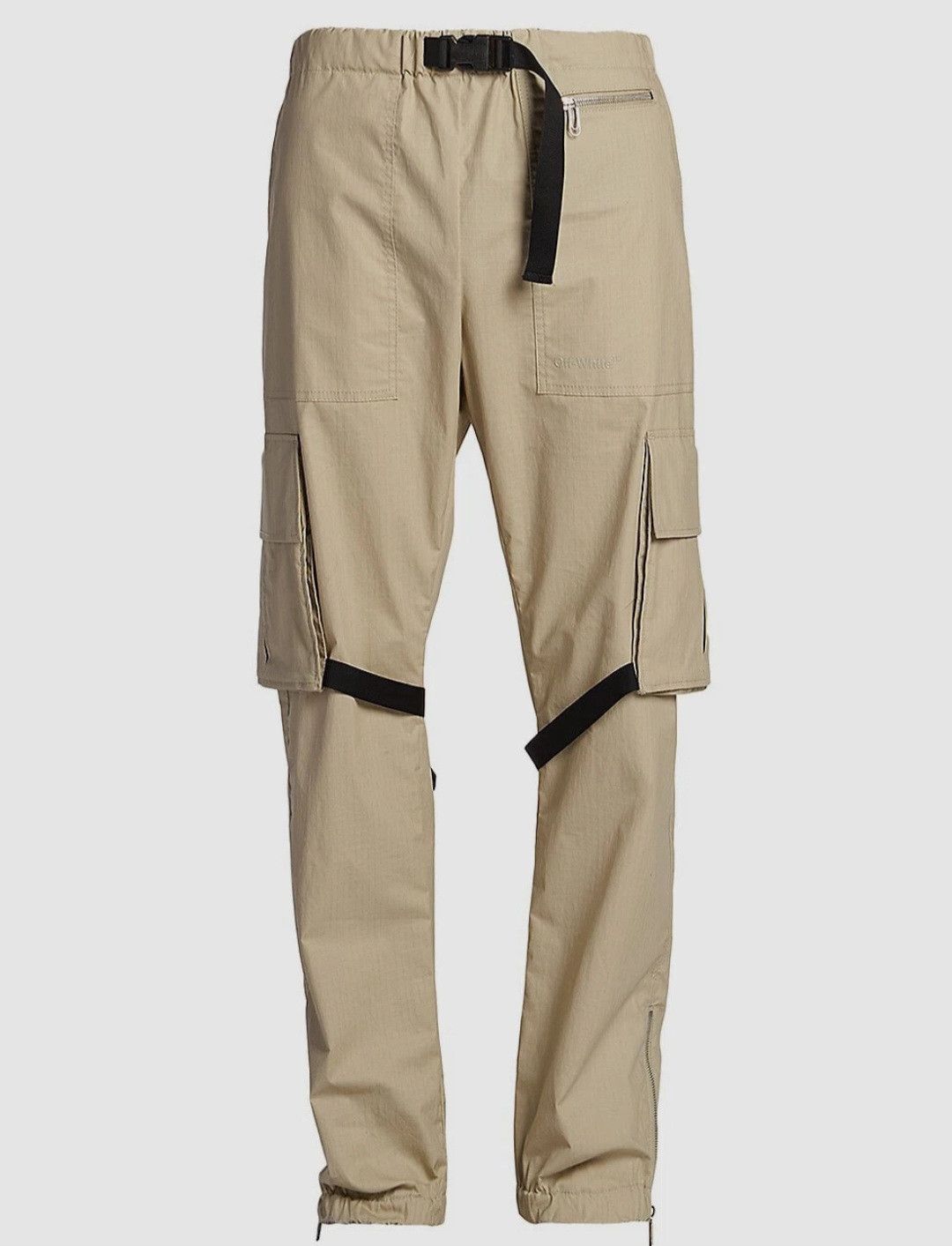 Off-White Off-White Beige Cotton Cargo Pants Size S Size US 32 / EU 48 - 4 Thumbnail