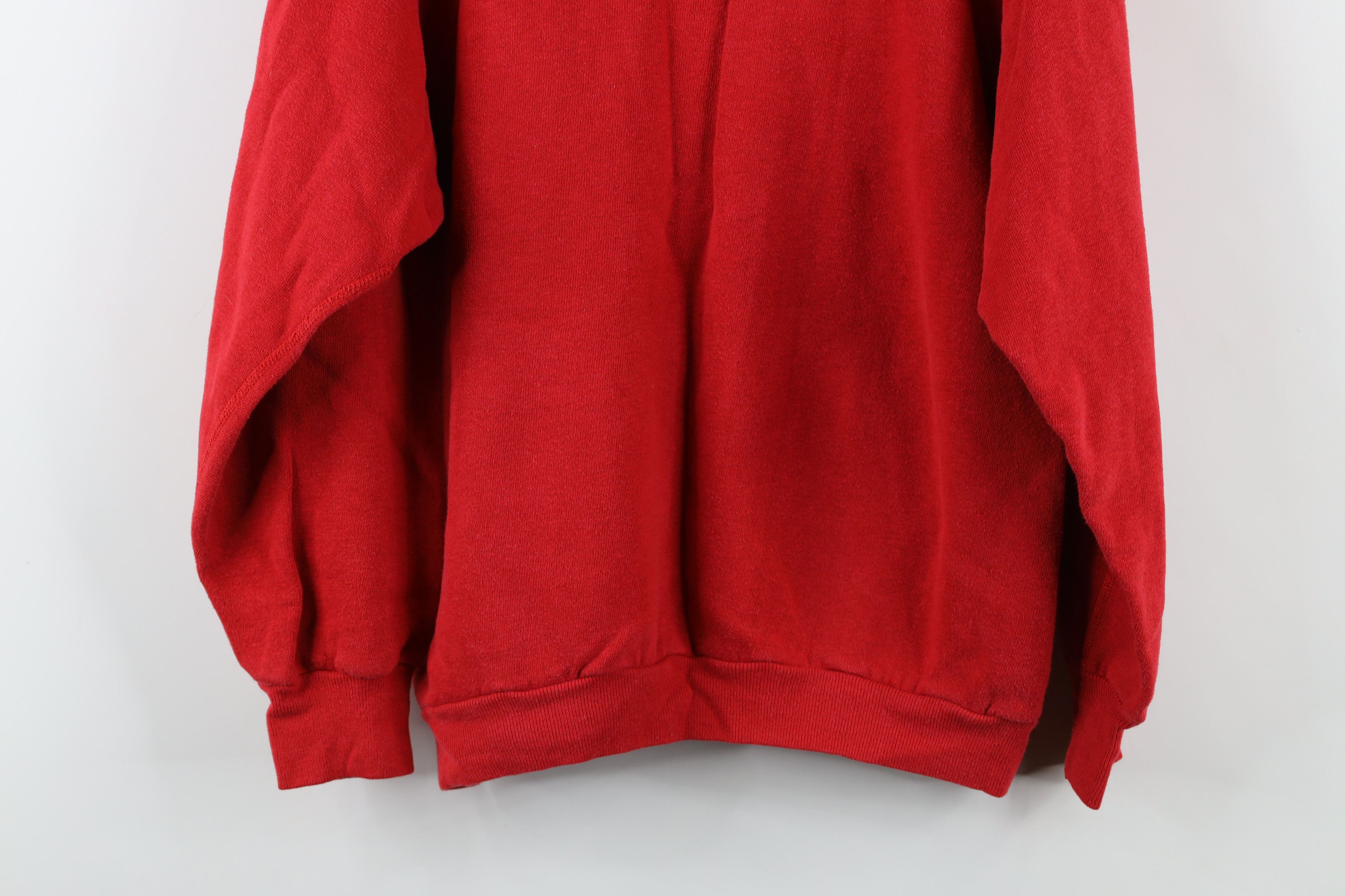 Vintage Vintage 70s 80s Streetwear Raglan Hoodie Sweatshirt Red USA Size US M / EU 48-50 / 2 - 13 Thumbnail