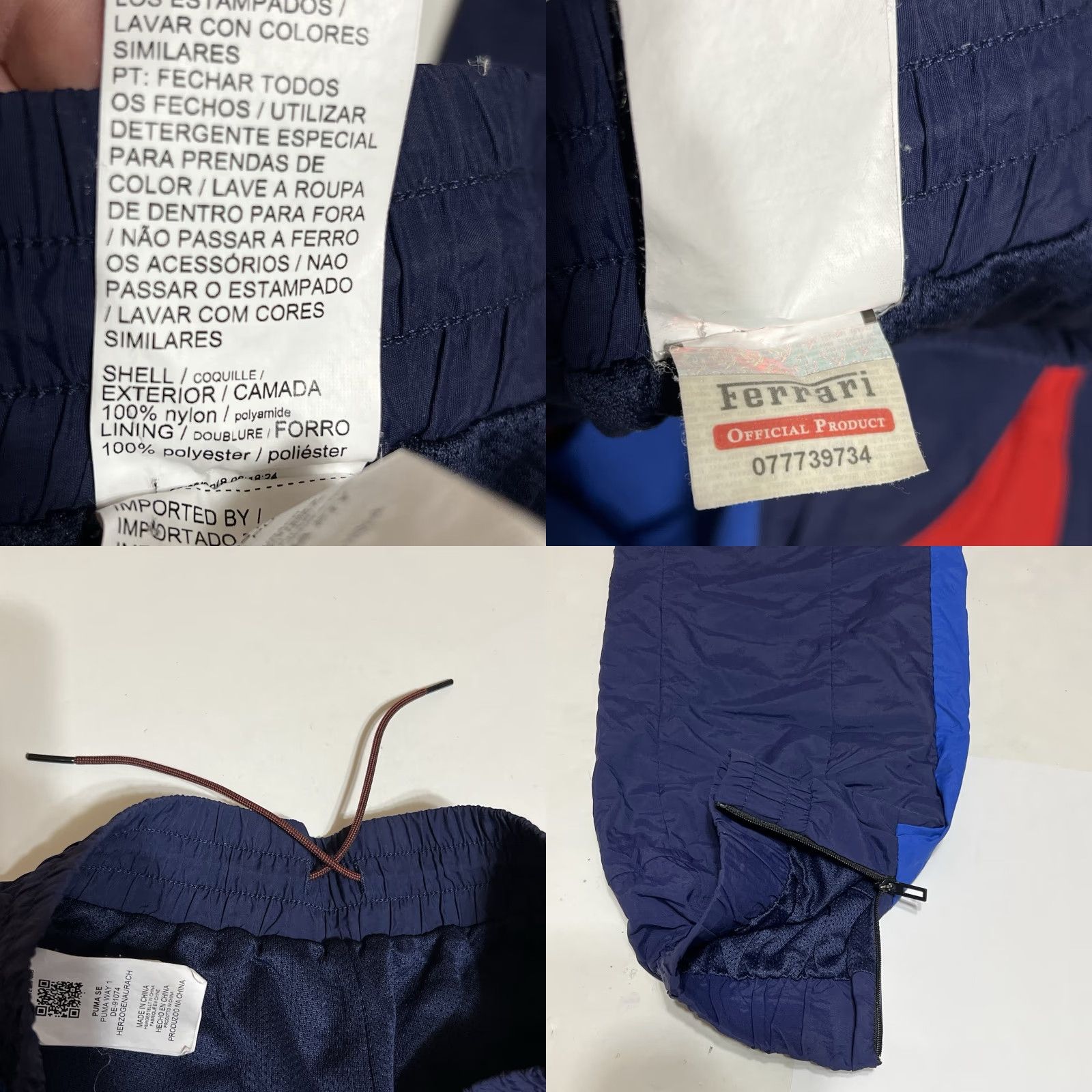 Puma PUMA Scuderia Ferrari Track Pants Mens Small Blue Red Woven Jogger Athletic Size US 29 - 9 Thumbnail