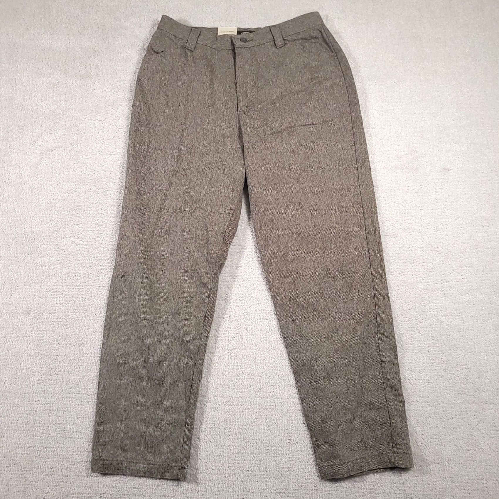 Lee Lee Riders Pants Women's 10P Brown Black Twist Eased Tapered High Rise Chino 28in Inseam Size 32" / US 10 / IT 46 - 2 Thumbnail