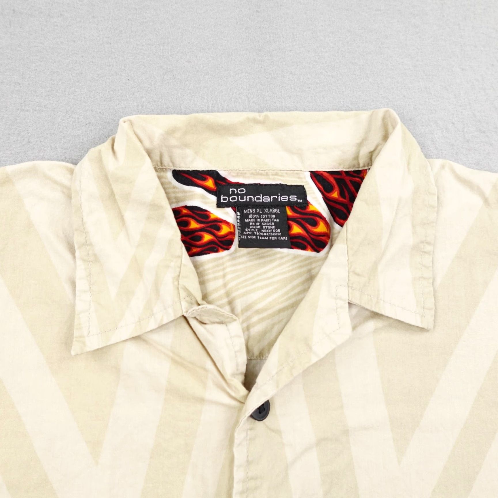 Vintage VINTAGE No Boundaries Shirt Mens XL Beige Flames Bowling Billiards 8 Ball Y2K 90s Mens XL Beige 8-Ball Graphic Print Shirt Size US XL / EU 56 / 4 - 2 Thumbnail