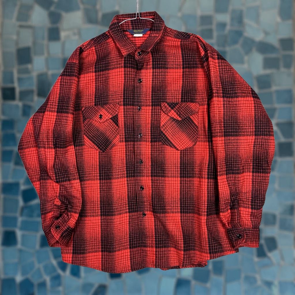 Vintage VINTAGE OshKosh Flannel Shirt Mens XL Red Buffalo Plaid Heavyweight 90s Button-Up Size US XL / EU 56 / 4 - 1 Thumbnail