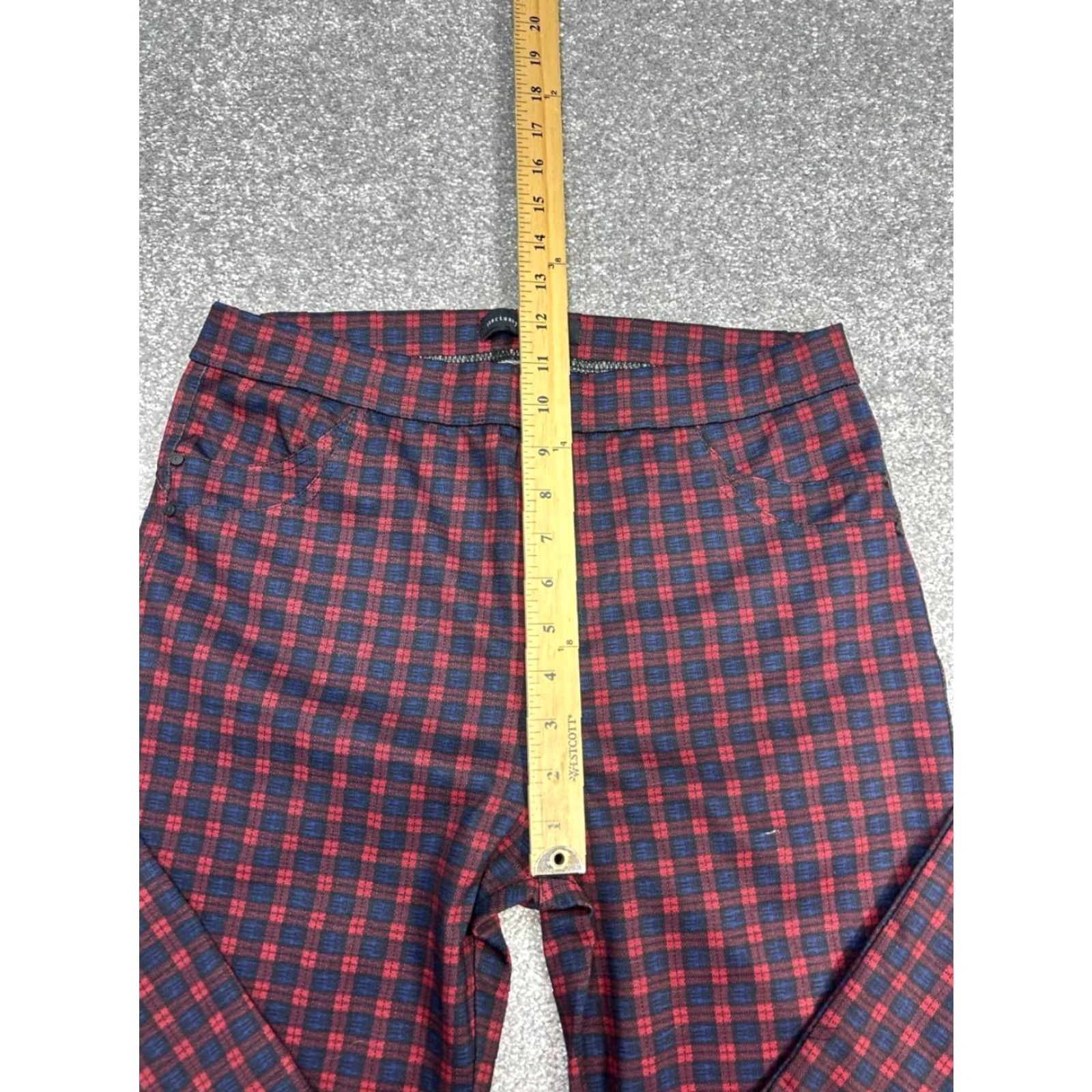Anthropologie Anthropologie x Sanctuary Pants Women 8 Multicolor Plaid High Rise Skinny Leg Size 30" / US 8 / IT 44 - 6 Thumbnail