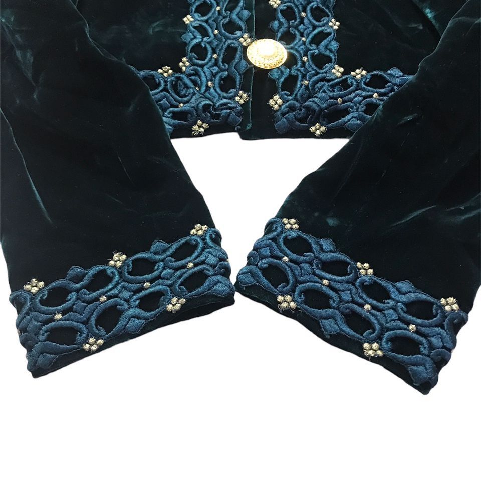 Givenchy Givenchy Green Velvet Embellished Jacket Size L / US 10 / IT 46 - 3 Thumbnail