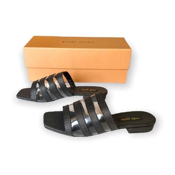 Cult Gaia New in Box, Cult Gaia Sarelle Flat Sandals, Black, Size 37EU Size US 7 / IT 37 - 1 Thumbnail