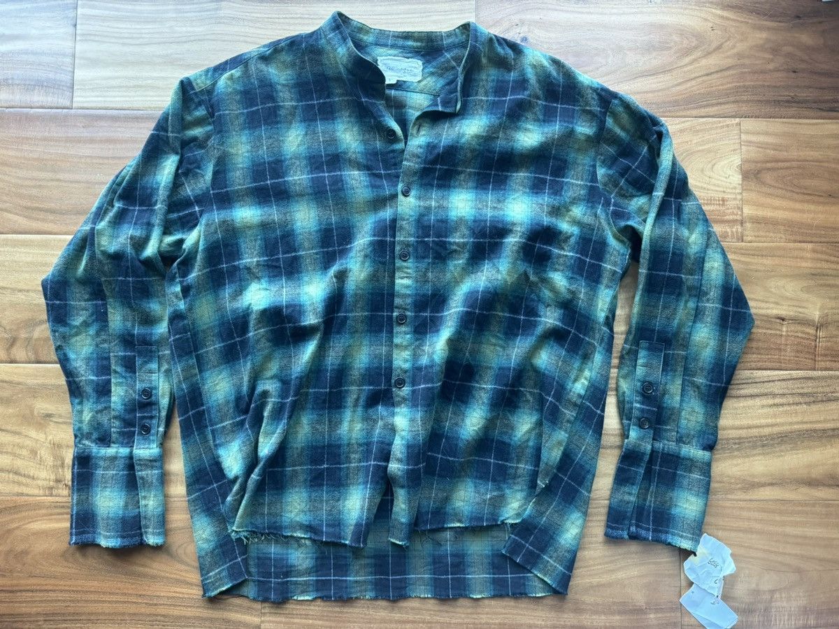 image of Greg Laurent Aw23 Plaid Flannel Studio Shirt in Green, Men's (Size 2XL)