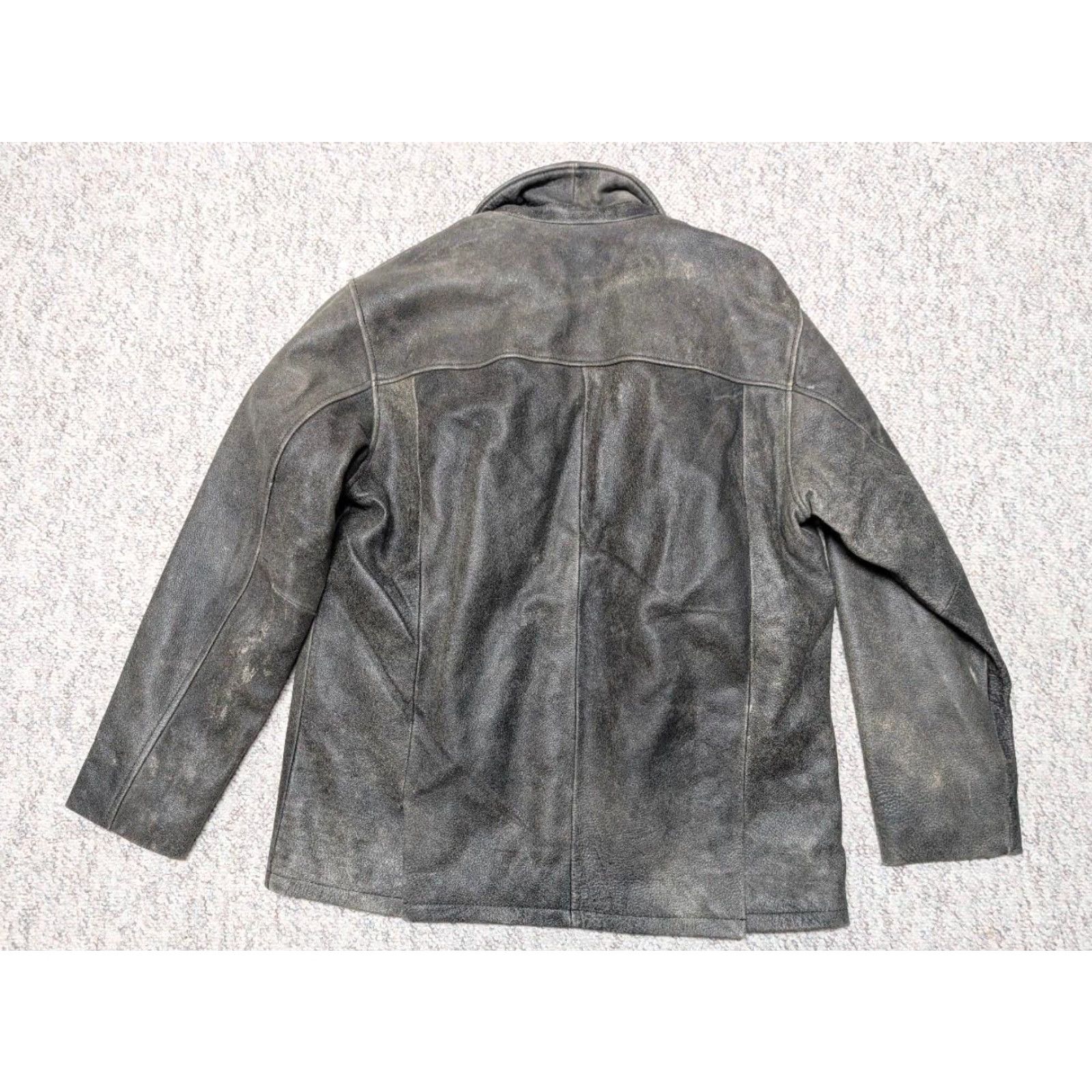 Vintage VINTAGE Excelled leather coat Jacket Mens L Brown Patina 1990s Mad Max Distressed 90s Size US L / EU 52-54 / 3 - 2 Thumbnail