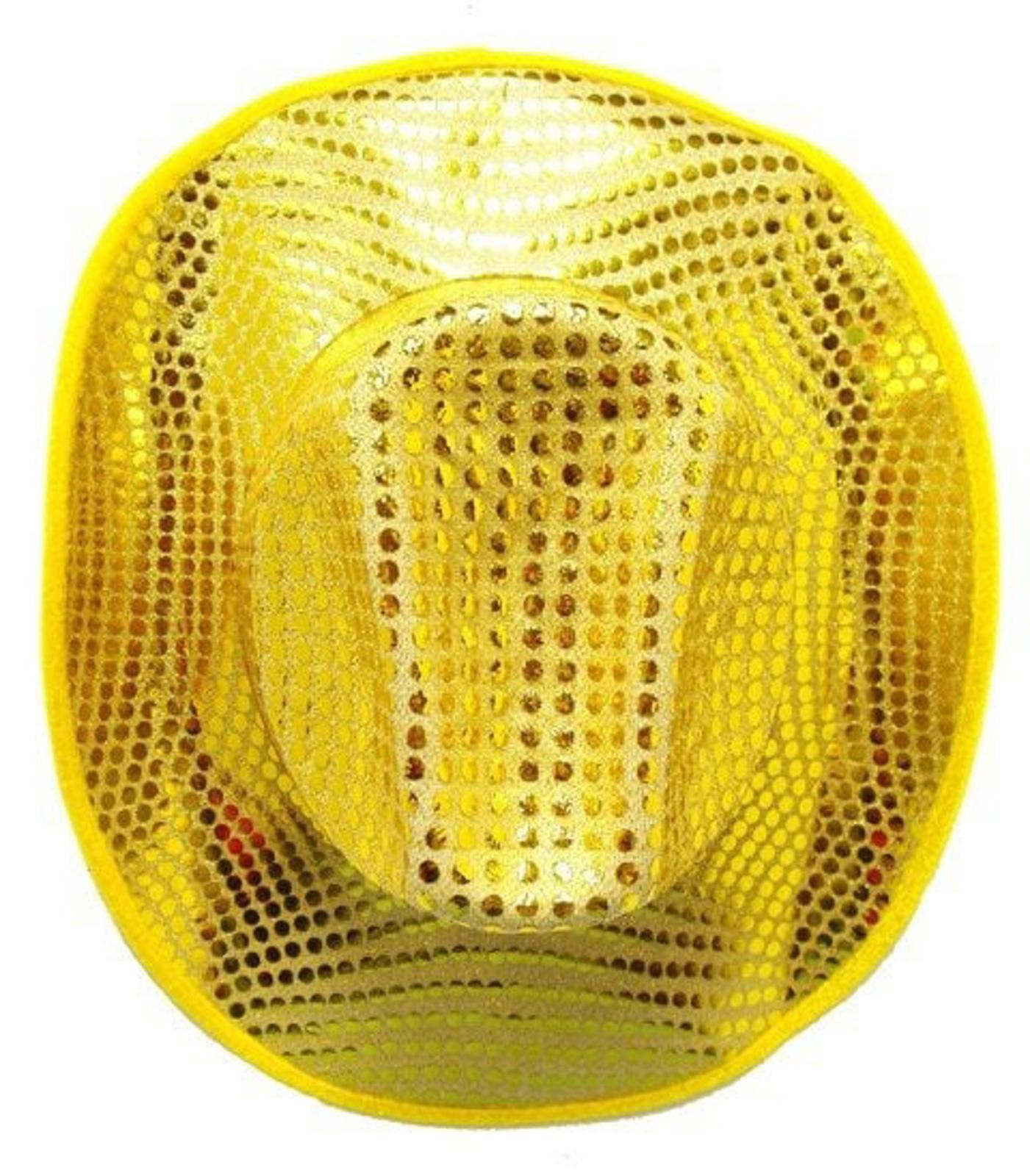 Designer Sequin Fabric Cowboy/Cowgirl Hat GOLD Size ONE SIZE - 1 Preview
