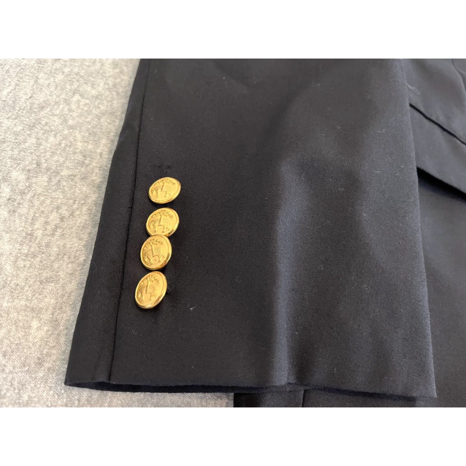 Brooks Brothers Brooks Brothers 1818 Madison Loro Piana Jacket Sport Coat Blazer Gold Button Wool Black 50L Men Blazer 2 Button Big & Tall Size 50R - 6 Thumbnail