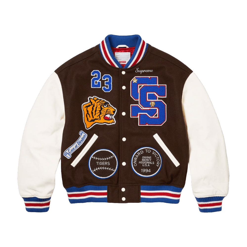 Supreme Supreme Tiger Varsity Jacket Brown • M | Grailed