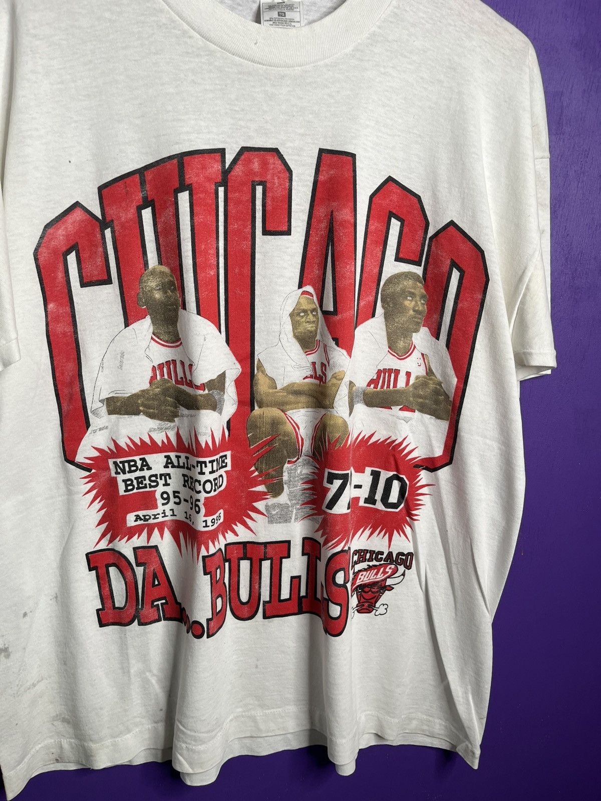 NBA × Rap Tees × Vintage Vintage 1996 Chicago bulls DA BULLS ranted Size US XL / EU 56 / 4 - 3 Thumbnail