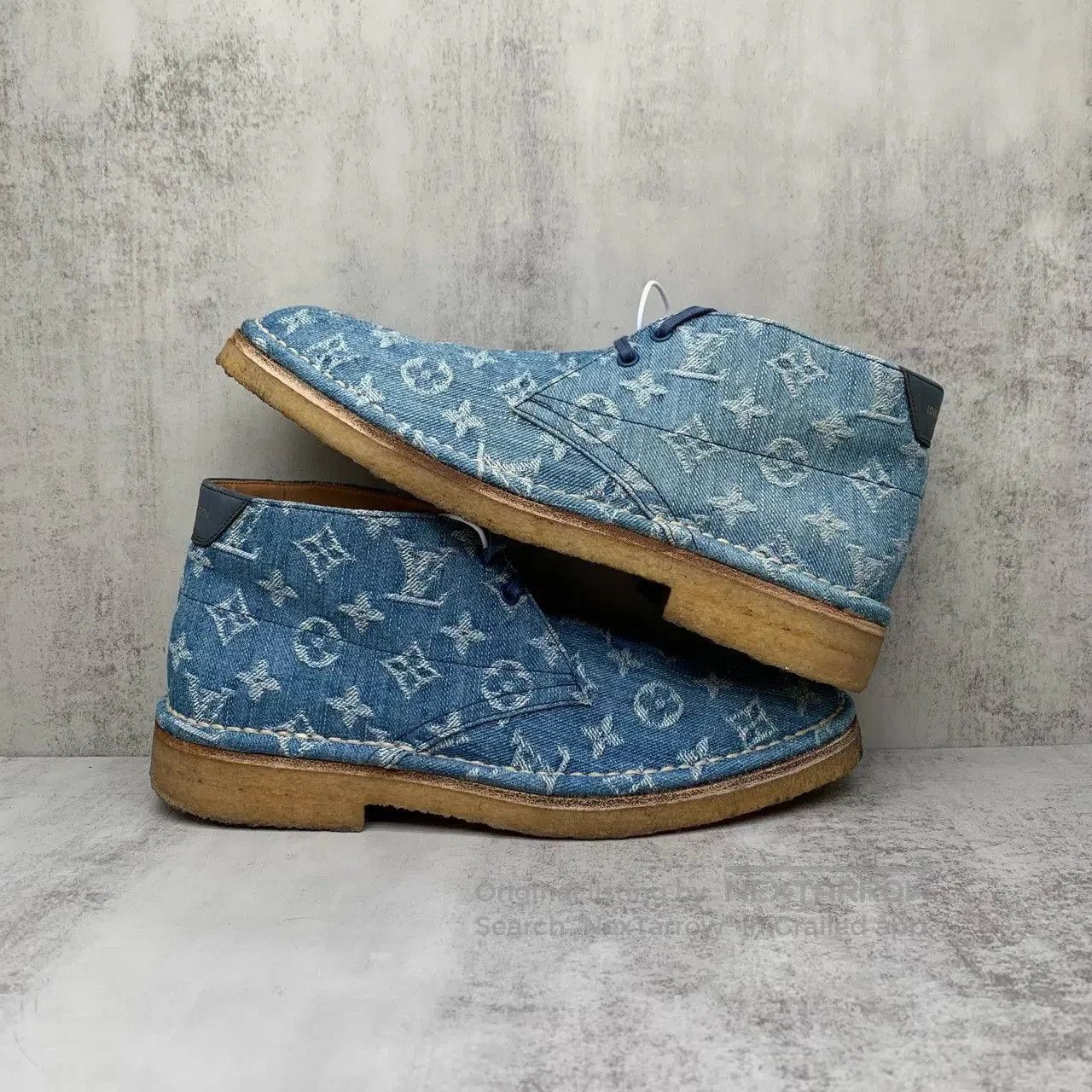 Louis Vuitton Louis Vuitton Blue Denim Monogram Short Boots. Size US 5.5 / IT 35.5 - 2 Thumbnail