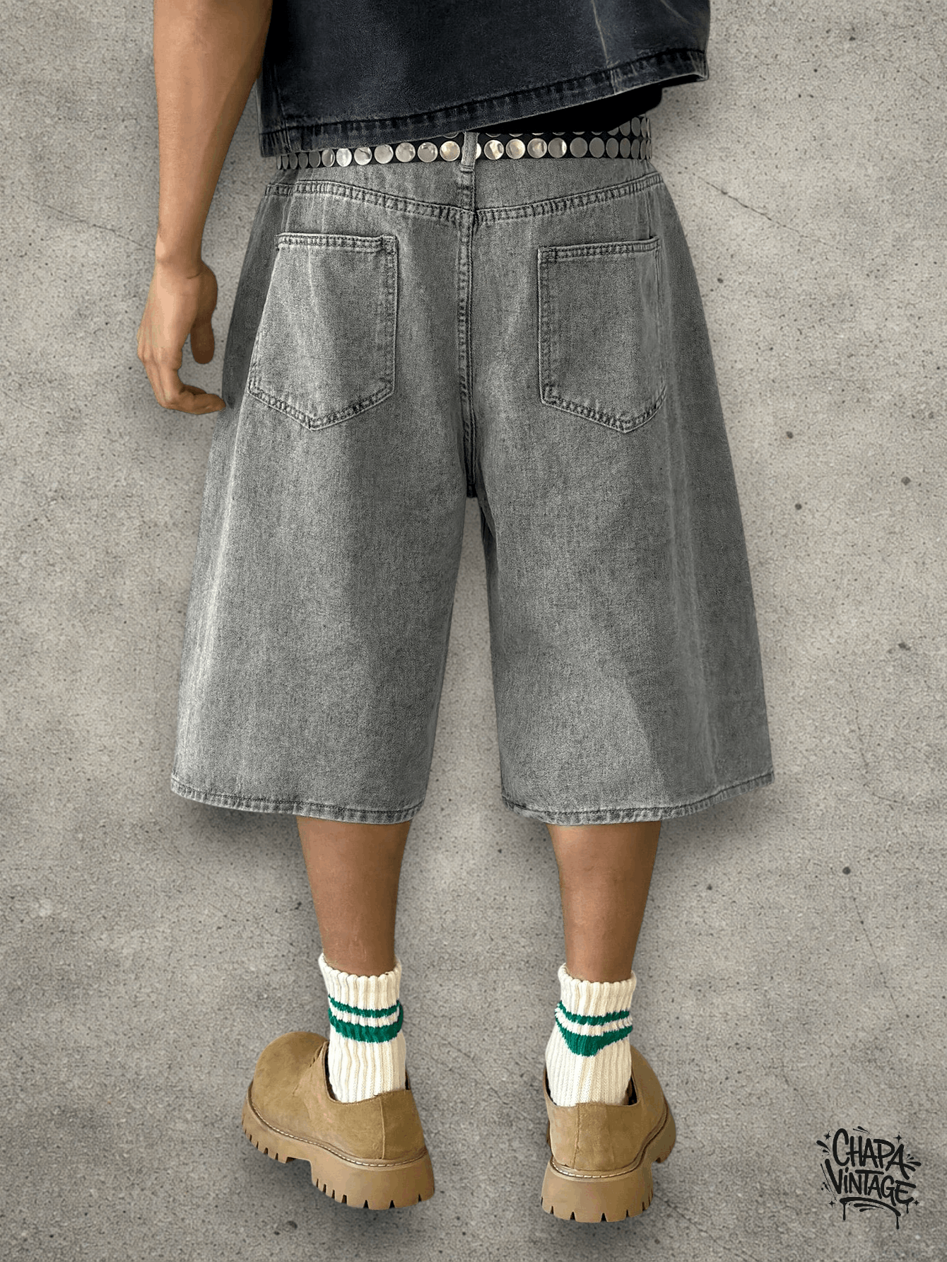 Vintage Denim light gray shorts Size US 32 / EU 48 - 4 Thumbnail