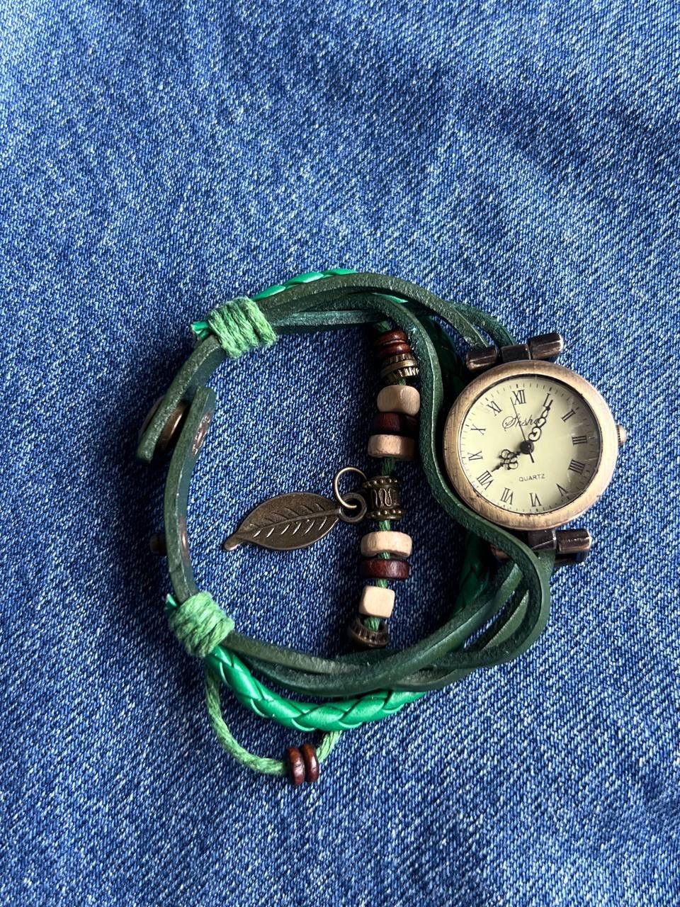 Japanese Brand × Vintage Vintage Japanese style futuristic Watch Green Amulet Leaf 🍃 Size ONE SIZE - 3 Thumbnail