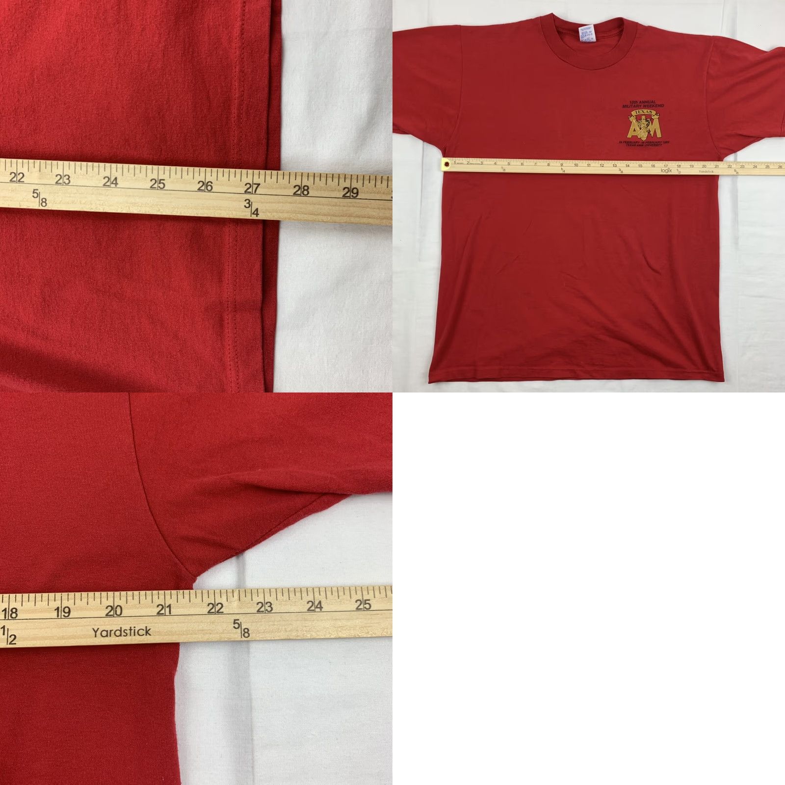 Jerzees VINTAGE Texas A&M Combat Bash T Shirt Adult Large Red Crew Neck Short Sleeve 1993 College Party Military Men L Jerzees Size US L / EU 52-54 / 3 - 8 Thumbnail