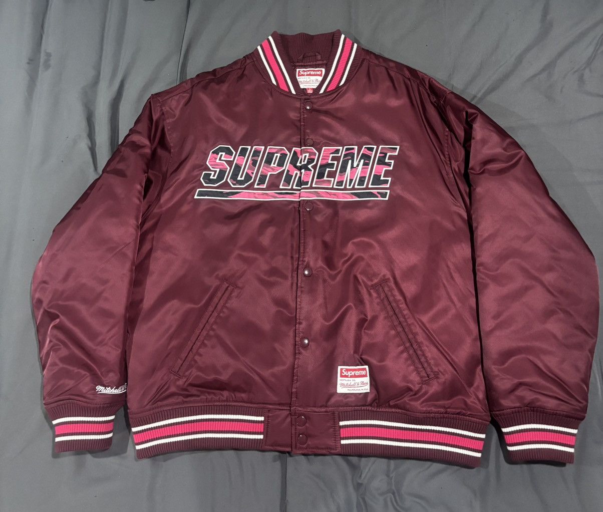 Mitchell & Ness × Supreme Supreme camo logo varsity jacket Size US M / EU 48-50 / 2 - 1 Thumbnail
