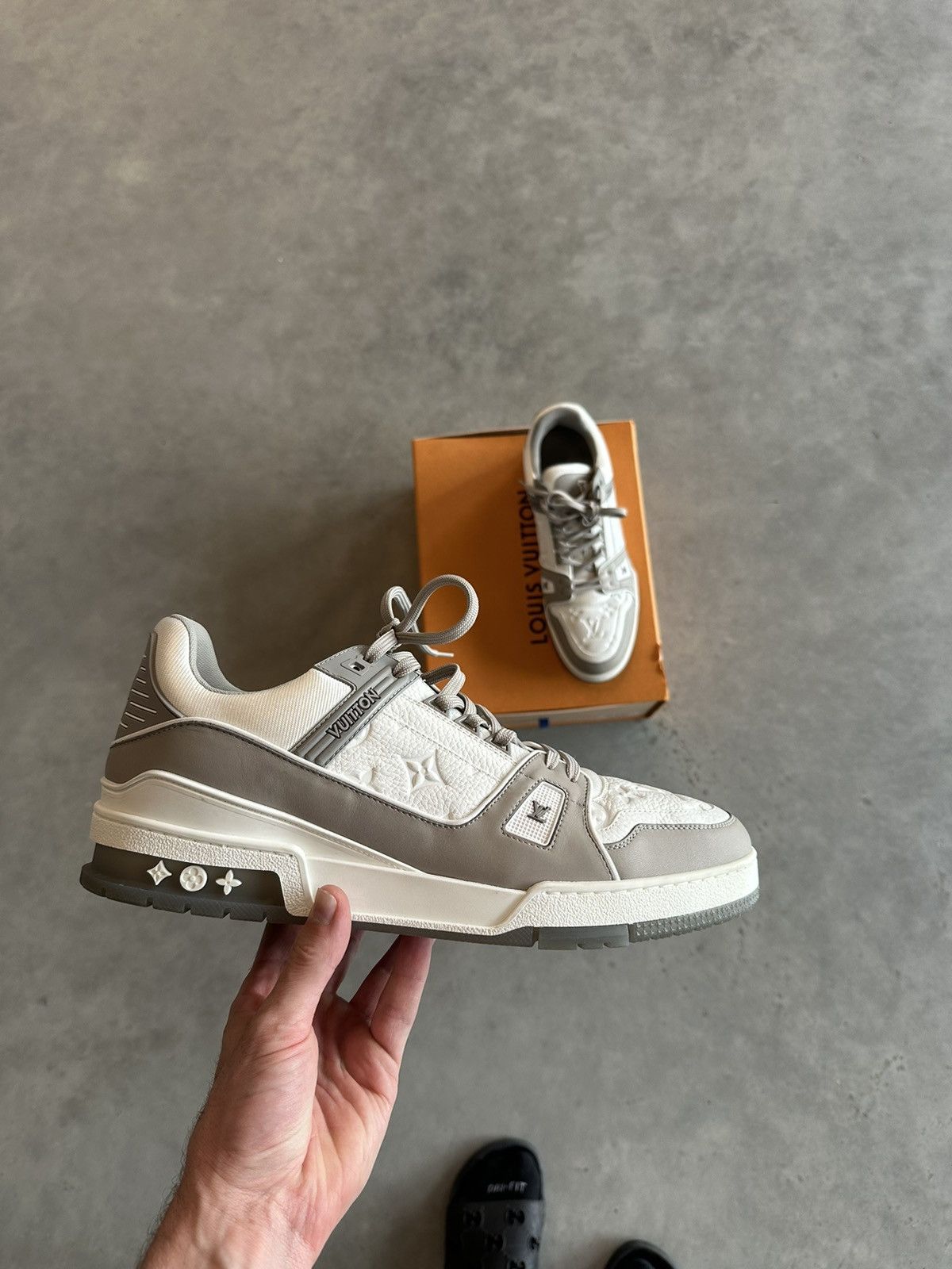 Louis Vuitton Louis Vuitton Trainer Grey White | Grailed