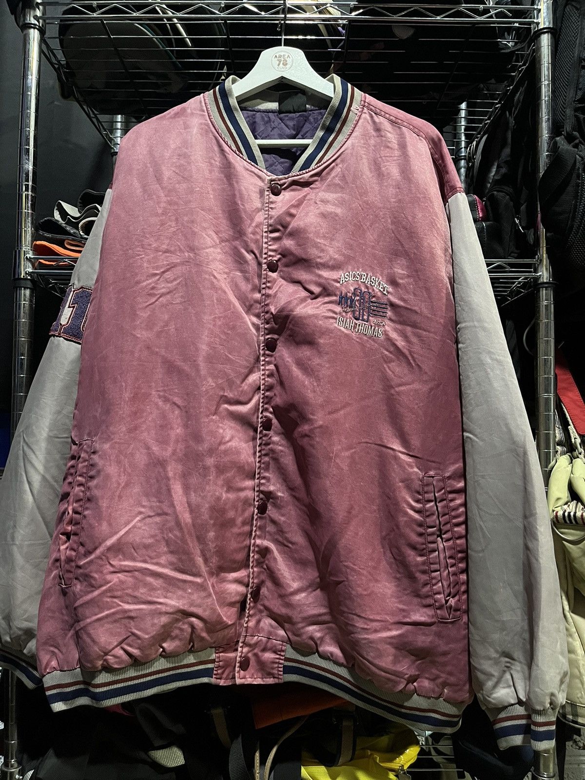 Asics ASICS Isiah Thomas no.11 Basketball Varsity Jacket 90s Size US XL / EU 56 / 4 - 2 Thumbnail