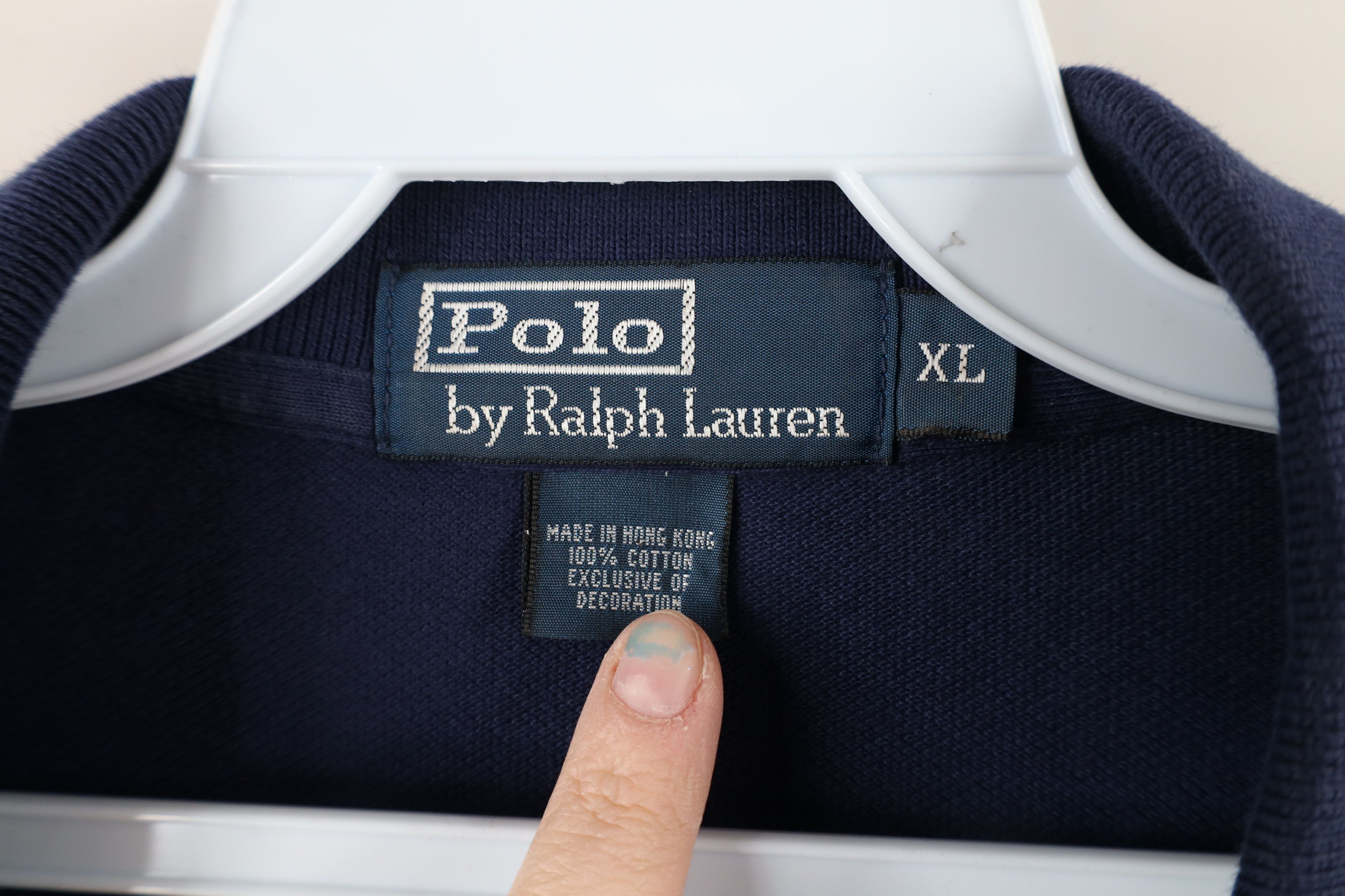 Ralph Lauren × Vintage Vintage 90s Ralph Lauren Long Sleeve Rugby Polo Shirt Blue Size US XL / EU 56 / 4 - 10 Thumbnail