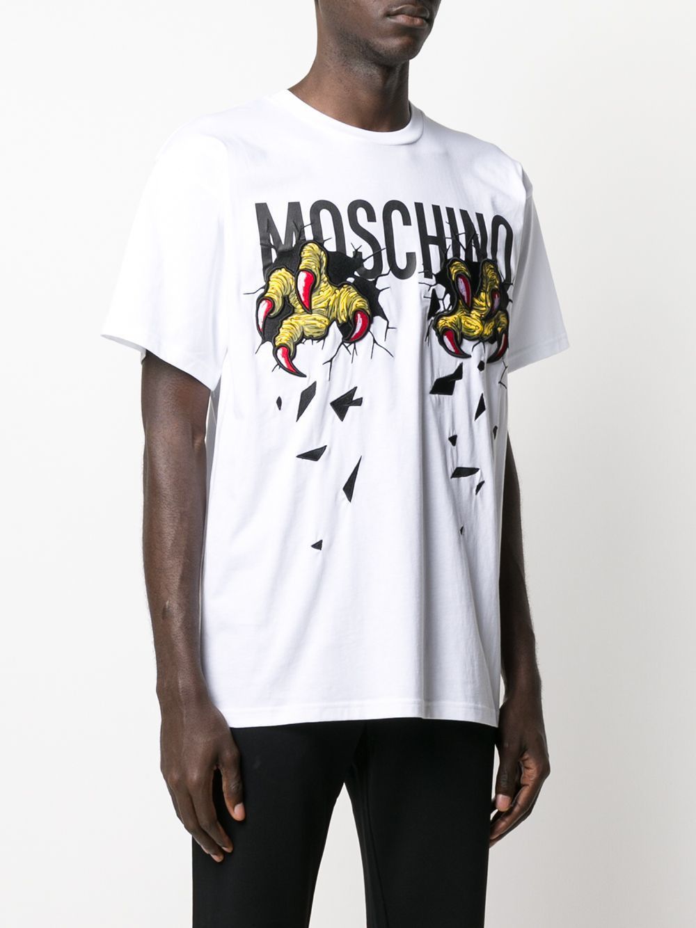 Moschino o1y0225 Logo T-Shirt in White Size US XXS / EU 40 - 1 Thumbnail