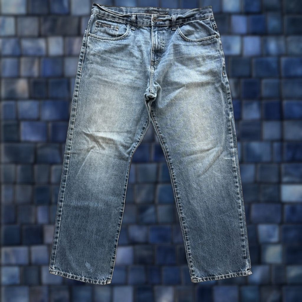Calvin Klein Calvin Klein Jeans Relaxed Straight Denim Blue 34X28 City Grunge Logo 5-Pocket Mens Shirt? Size US 34 / EU 50 - 1 Thumbnail
