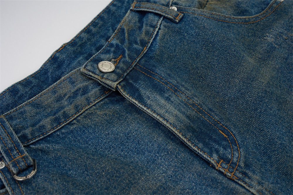 Japanese Brand × Jean Men's punk casual straight washed loose jeans Size US 32 / EU 48 - 4 Thumbnail
